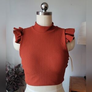 Devon Windsor Alora Crop Top Rust Red Size XS NWT